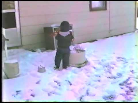 Dustin testing out his new snow shovel