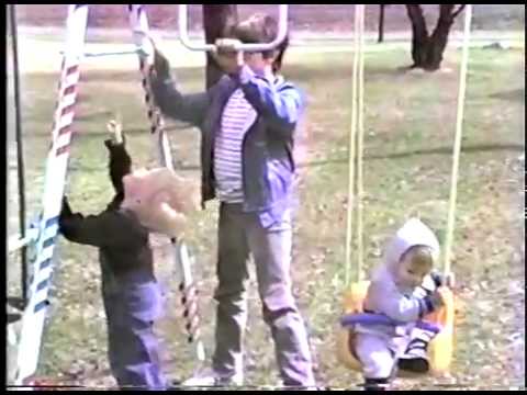 Dustin, Tyler & Jason Playing on the Swing Set