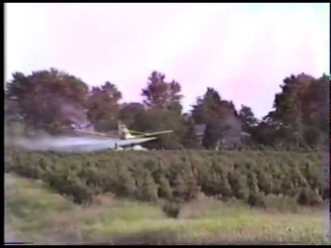 Plane Spraying Tree Farm